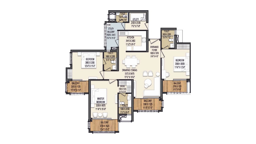 Prestige Sector 150 Floor Plan Layout